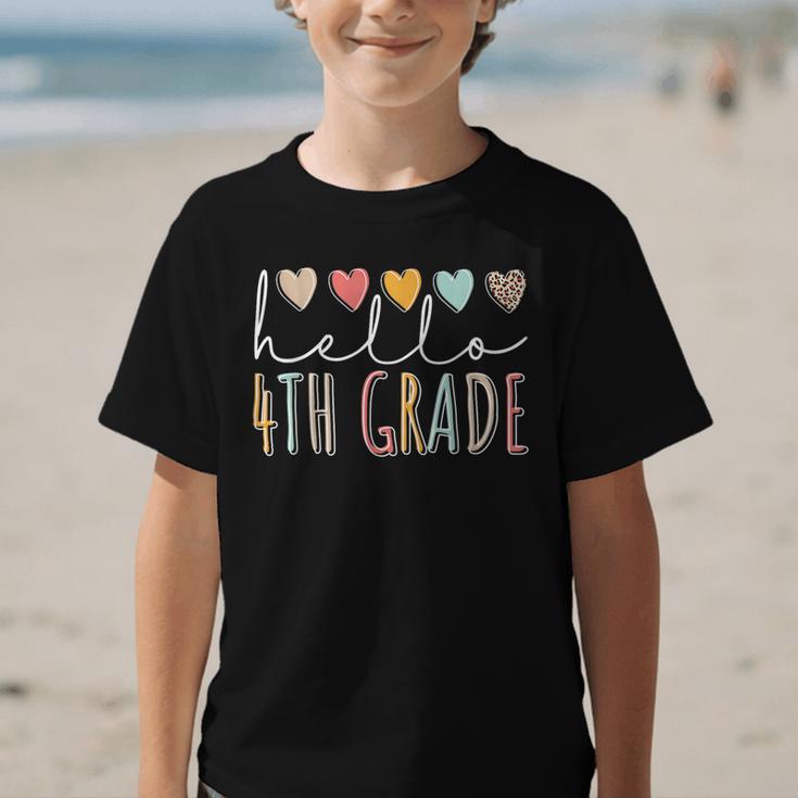 Hello 4th Grade Back To School Fourth Grade Vibes Heart Love Graphic Kid T-Shirt Hello 4th Grade Back To School Fourth Grade Vibes Heart Love Graphic Kid T-Shirt