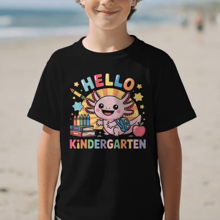 Hello Kindergarten Axolotl Back To School For Kids Graphic Kid T-Shirt
