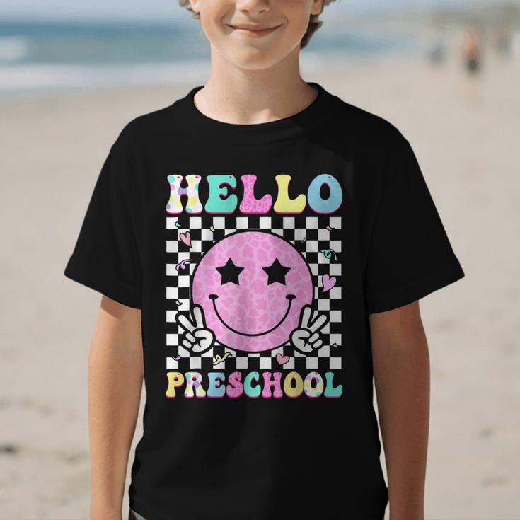 Hello Preschool Groovy Back To School Pre-K Team Girls Kids Graphic Kid T-Shirt Hello Preschool Groovy Back To School Pre-K Team Girls Kids Graphic Kid T-Shirt