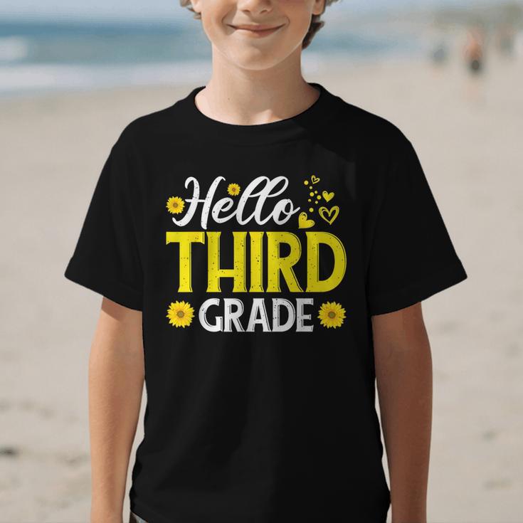 Hello Third Grade Sunflower 3rd Grade Vibes Back To School Graphic Kid T-Shirt Hello Third Grade Sunflower 3rd Grade Vibes Back To School Graphic Kid T-Shirt