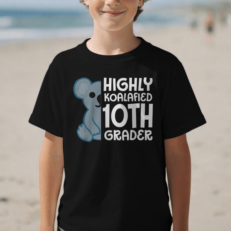 Highly Koalafied 10th Grader Koala Back To School Graphic Kid T-Shirt Highly Koalafied 10th Grader Koala Back To School Graphic Kid T-Shirt