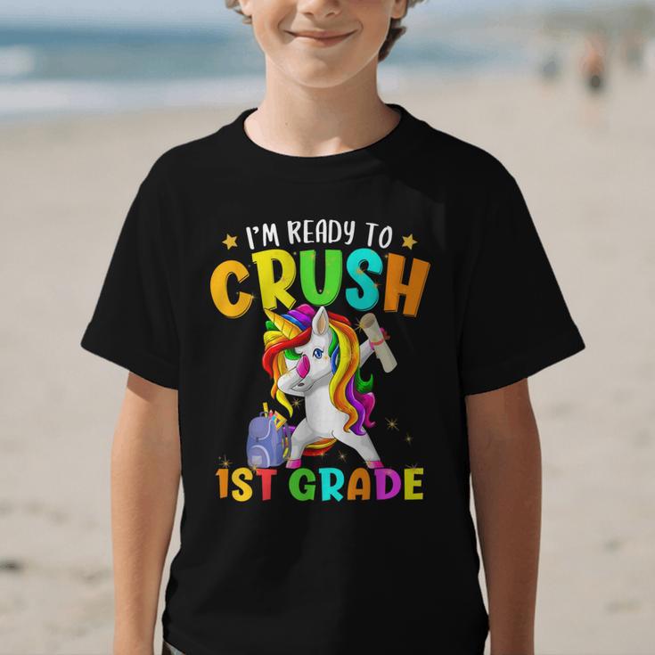 I'm Ready To Crush 1st Grade Dabbing Unicorn Back To School Graphic Kid T-Shirt I'm Ready To Crush 1st Grade Dabbing Unicorn Back To School Graphic Kid T-Shirt