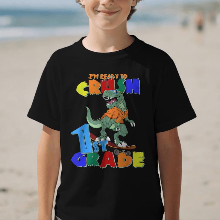I'm Ready To Crush 1st Grade Dinosaur Back To School T-Rex Graphic Kid T-Shirt I'm Ready To Crush 1st Grade Dinosaur Back To School T-Rex Graphic Kid T-Shirt