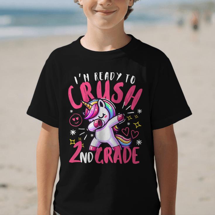 I'm Ready To Crush 2nd Grade Dabbing Unicorn Back To School Graphic Kid T-Shirt I'm Ready To Crush 2nd Grade Dabbing Unicorn Back To School Graphic Kid T-Shirt