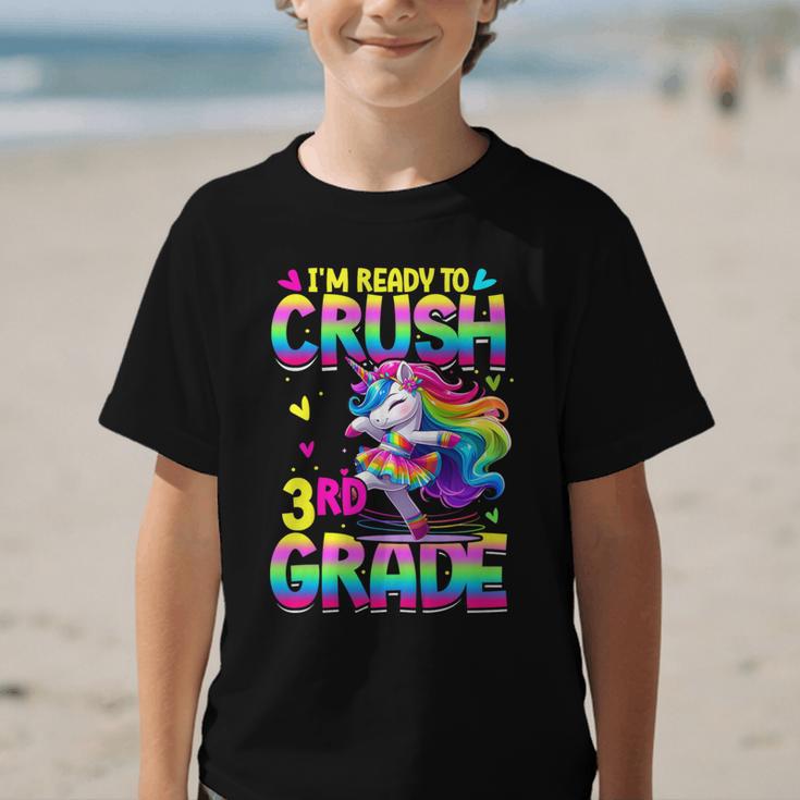 I'm Ready To Crush 3rd Grade Back To School Dancing Unicorn Graphic Kid T-Shirt I'm Ready To Crush 3rd Grade Back To School Dancing Unicorn Graphic Kid T-Shirt