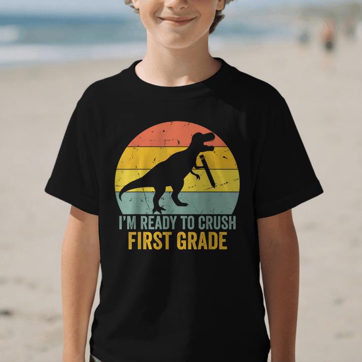 I'm Ready To Crush First Grade Dinosaur Back To School Kids Graphic Kid T-Shirt I'm Ready To Crush First Grade Dinosaur Back To School Kids Graphic Kid T-Shirt