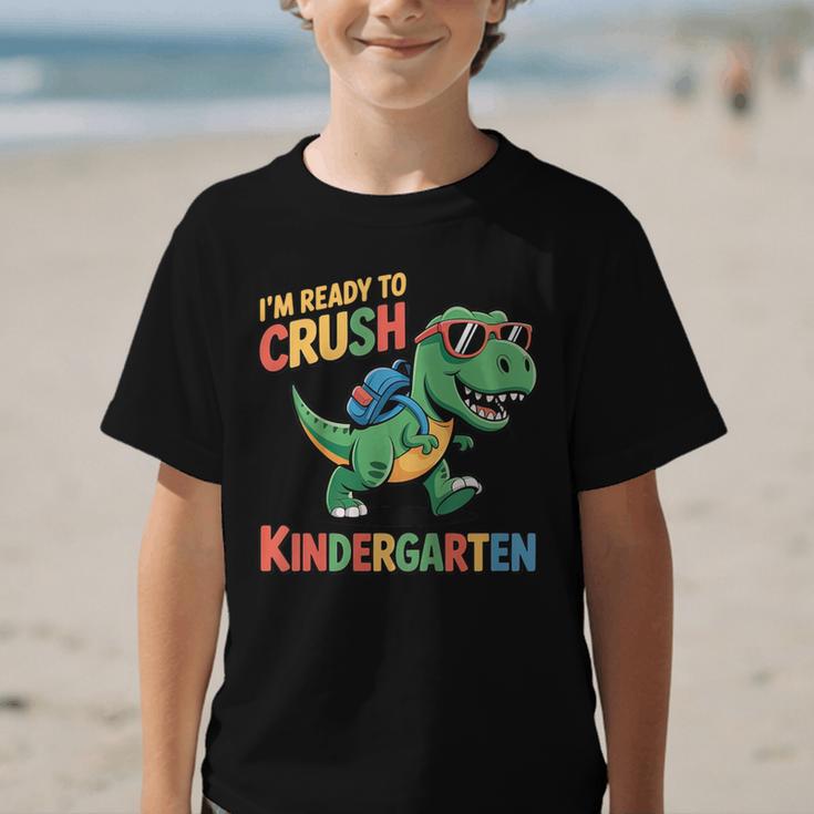 I'm Ready To Crush Kindergarten T-Rex Back To School Dino Graphic Kid T-Shirt