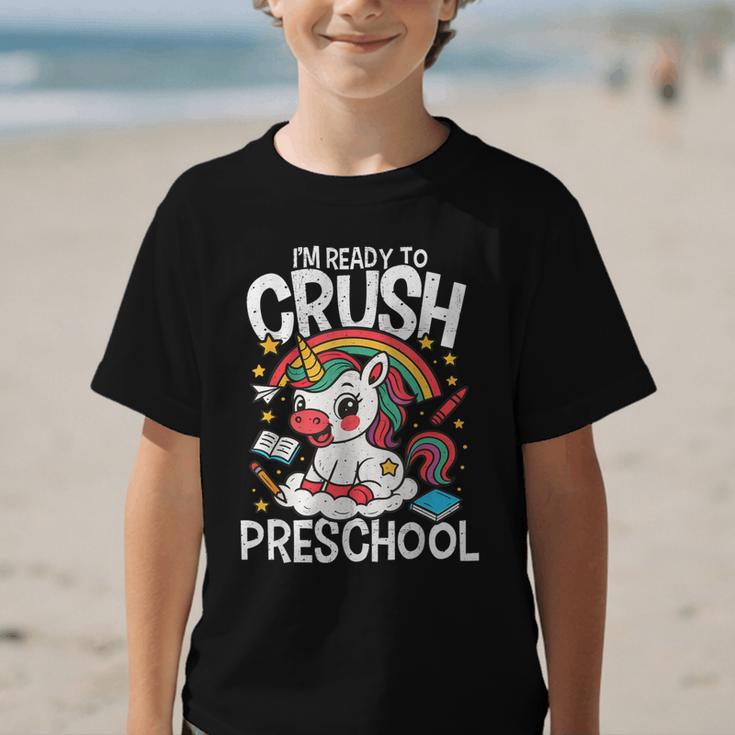 I'm Ready To Crush Preschool Unicorn Back To School Girls Graphic Kid T-Shirt I'm Ready To Crush Preschool Unicorn Back To School Girls Graphic Kid T-Shirt