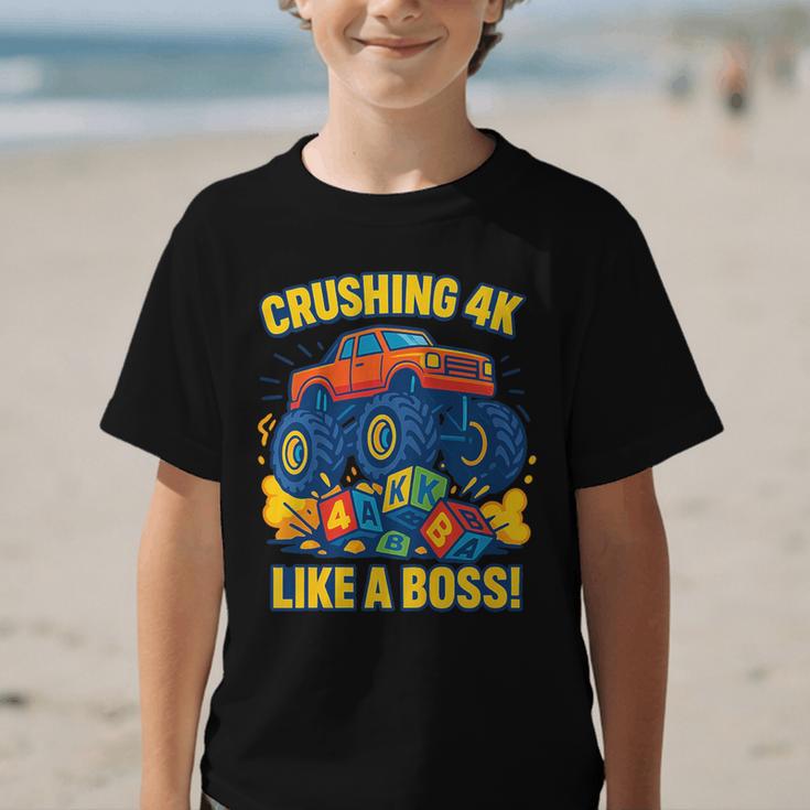 Kids 4k Boys Back To School Shirt Monster Truck Crushing 4k Graphic Kid T-Shirt Kids 4k Boys Back To School Shirt Monster Truck Crushing 4k Graphic Kid T-Shirt