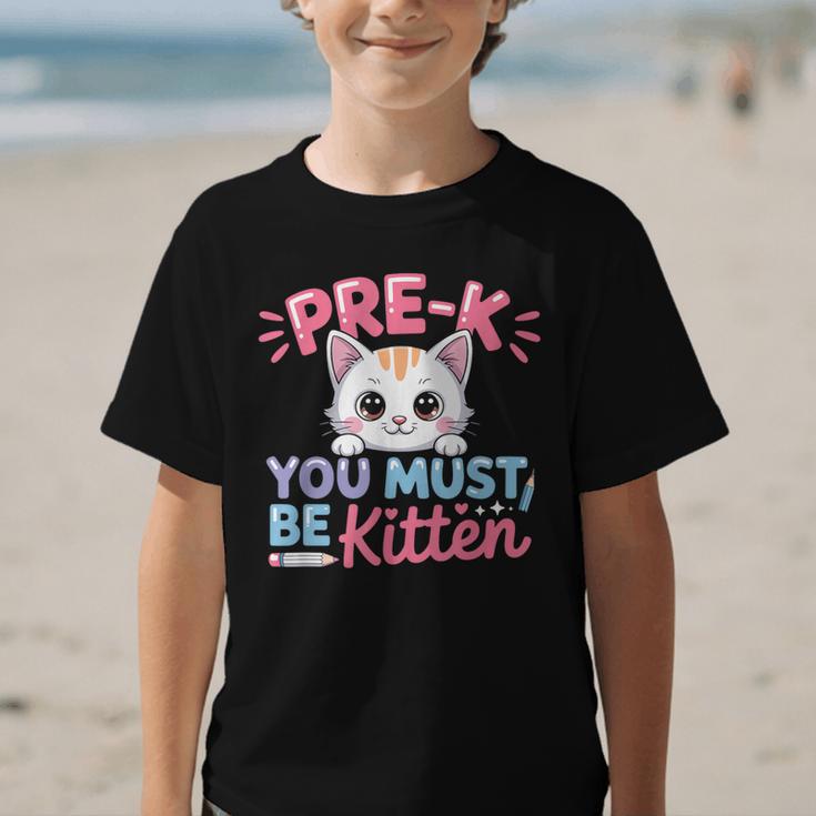Kitten Back To School Girls Preschool Cat Lover Graphic Kid T-Shirt