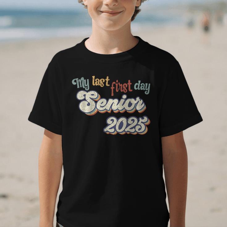My Last First Day Senior 2025 Back To School Vintage Cool Graphic Kid T-Shirt My Last First Day Senior 2025 Back To School Vintage Cool Graphic Kid T-Shirt