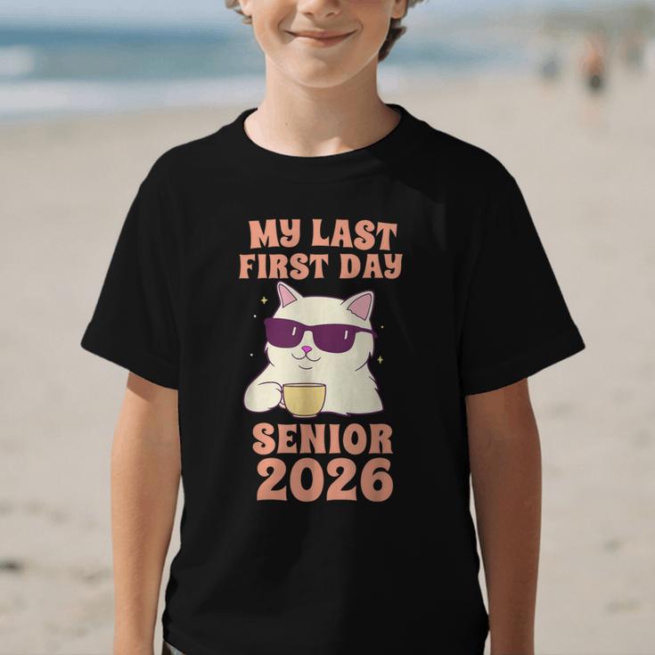 My Last First Day Senior 2026 Cat Back To School Class 2026 Graphic Kid T-Shirt My Last First Day Senior 2026 Cat Back To School Class 2026 Graphic Kid T-Shirt