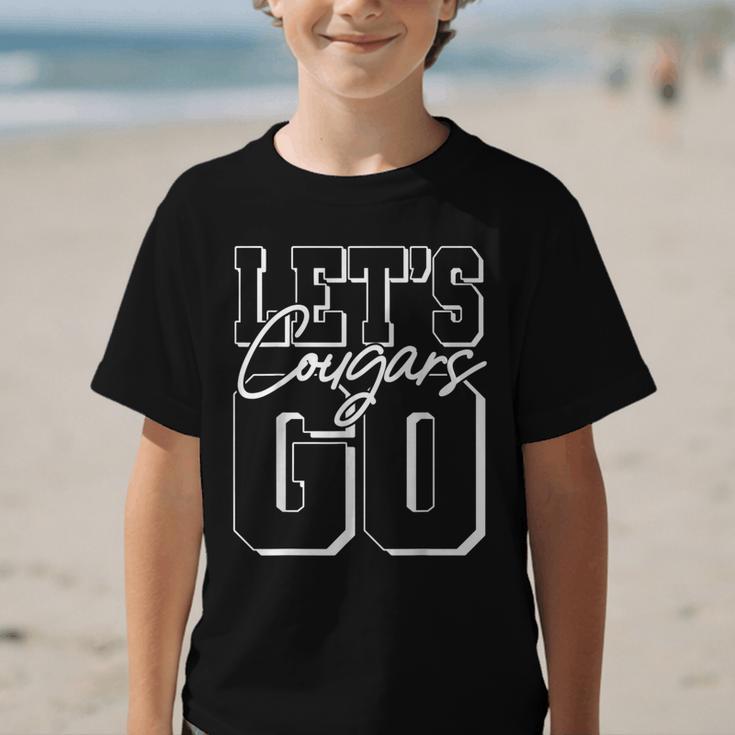 Let's Go Cougars Back To School Spirit Graphic Kid T-Shirt Let's Go Cougars Back To School Spirit Graphic Kid T-Shirt