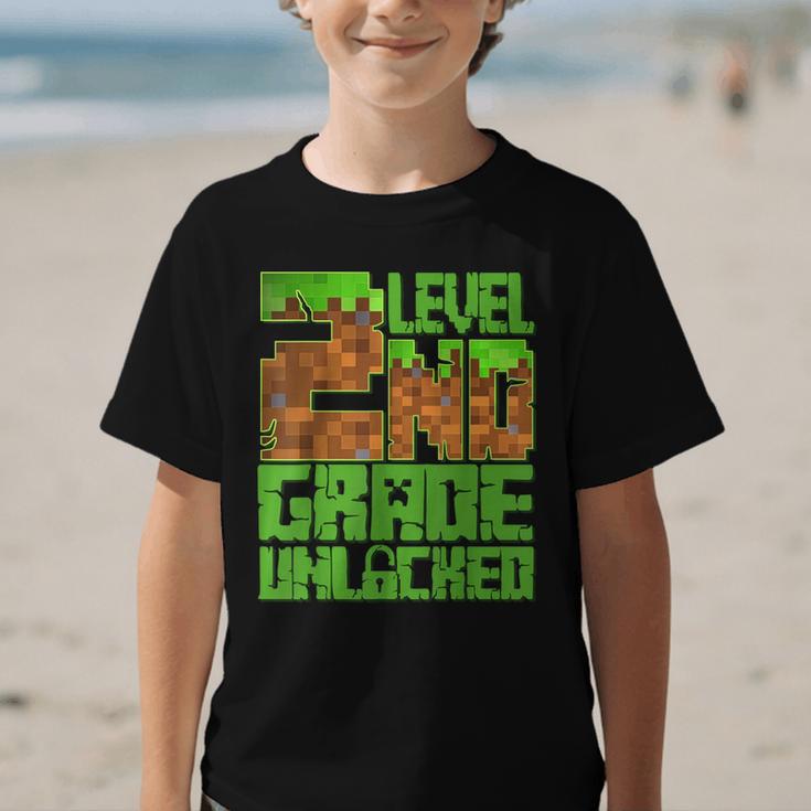 Level 2nd Grade Unlocked Game Pixel Kids Boy Back To School Graphic Kid T-Shirt