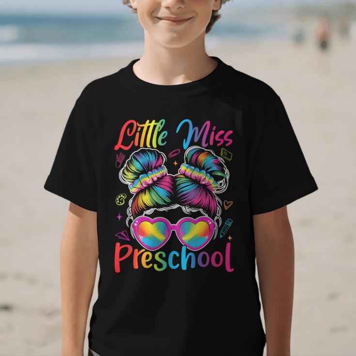 Little Miss Preschool Messy Bun Back To School Girl Women Graphic Kid T-Shirt
