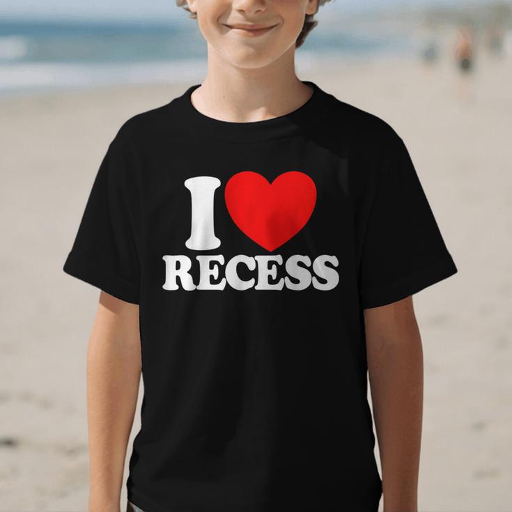 I Love Recess Red Heart Back To School Kids Recess Graphic Kid T-Shirt