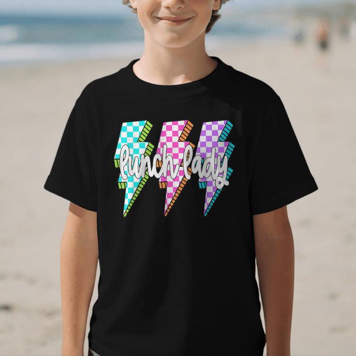 Lunch Lady Back To School Checkered First Day Of School Graphic Kid T-Shirt Lunch Lady Back To School Checkered First Day Of School Graphic Kid T-Shirt