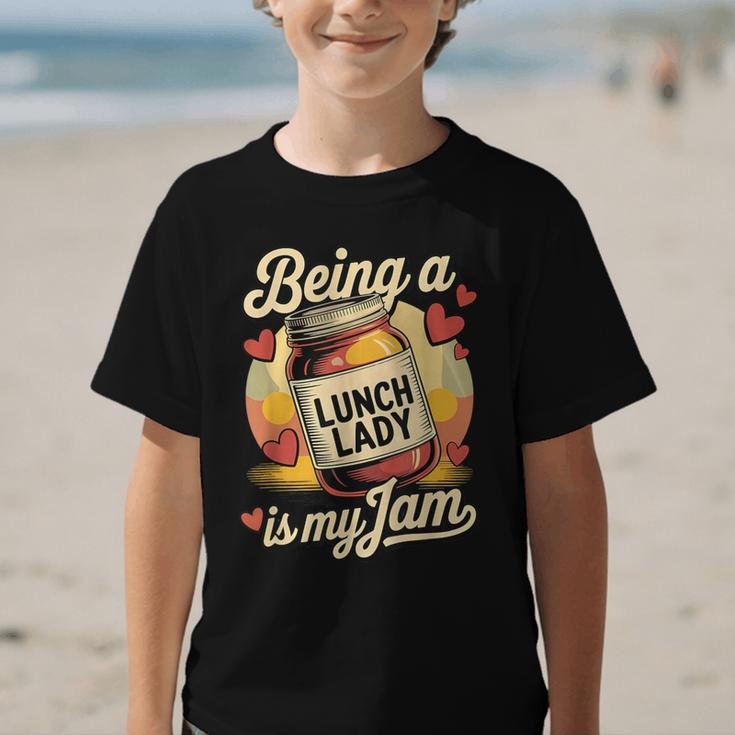Being a Lunch Lady Is My Jam Retro Jam Jar Back To School Graphic Kid T-Shirt Being a Lunch Lady Is My Jam Retro Jam Jar Back To School Graphic Kid T-Shirt