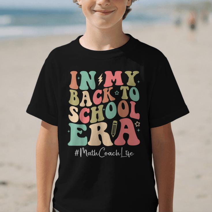 Math Coach In My Back To School Era Women Groovy Graphic Kid T-Shirt Math Coach In My Back To School Era Women Groovy Graphic Kid T-Shirt