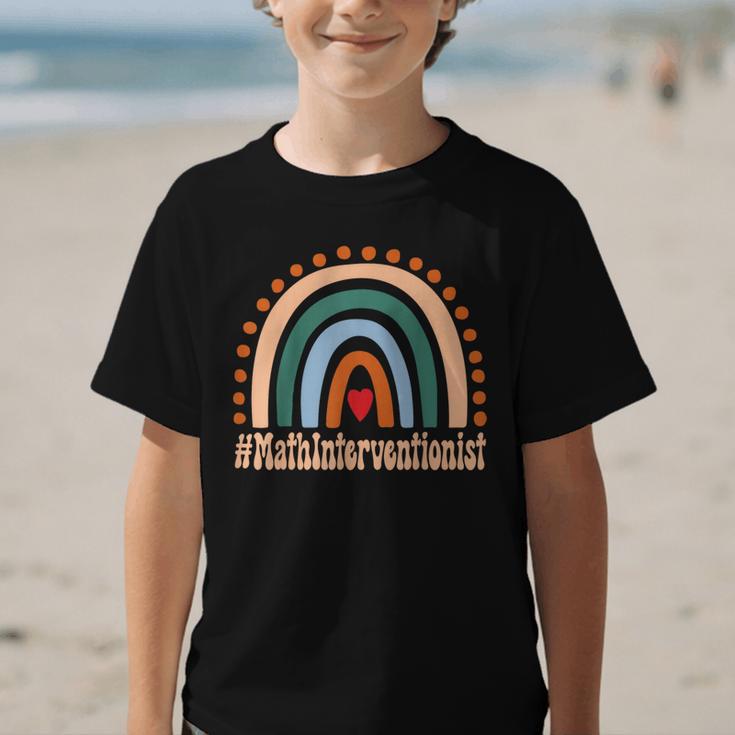 Math Interventionist Rainbow Appreciation Day Back To School Graphic Kid T-Shirt
