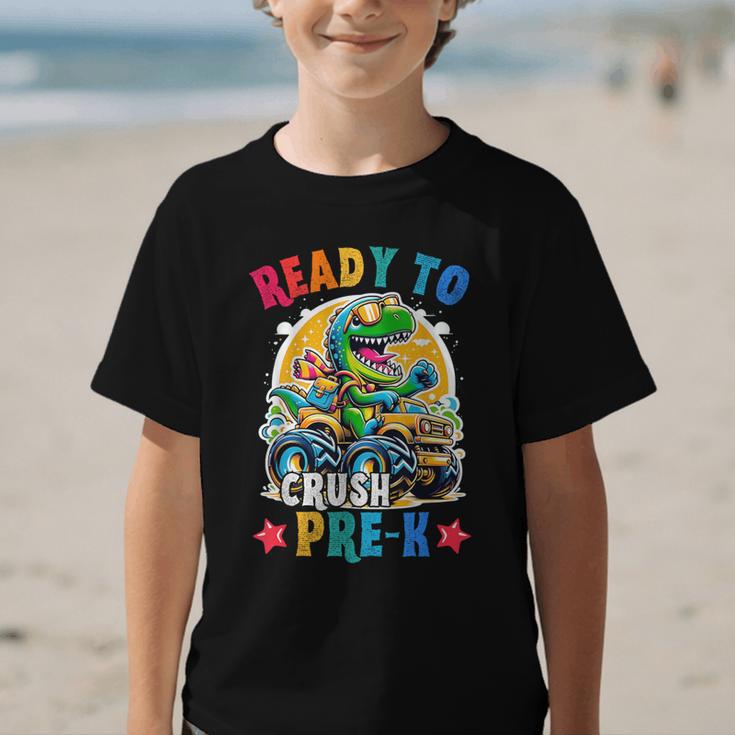 Monster Truck Dinosaur Boys Back To School Crush Pre-k Kids Graphic Kid T-Shirt