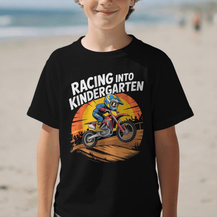 Motocross Back To School Dirt Bike Racing Into Kindergarten Graphic Kid T-Shirt Motocross Back To School Dirt Bike Racing Into Kindergarten Graphic Kid T-Shirt