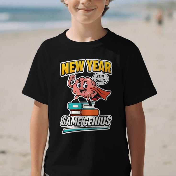 New Year Same Genius Confident Back To School Vibe Graphic Kid T-Shirt New Year Same Genius Confident Back To School Vibe Graphic Kid T-Shirt