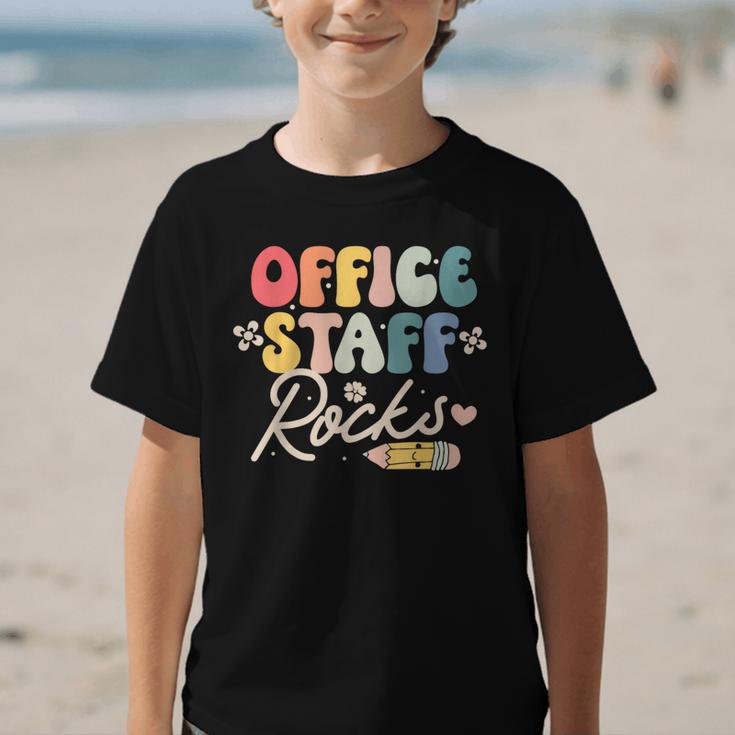 Office Staff Rocks Back To School Secretary Administrative Graphic Kid T-Shirt Office Staff Rocks Back To School Secretary Administrative Graphic Kid T-Shirt