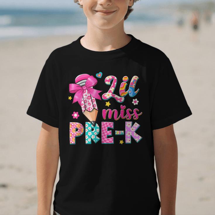 Pencil Bow Lil Miss Pre-K Pre-K Back To School Graphic Kid T-Shirt