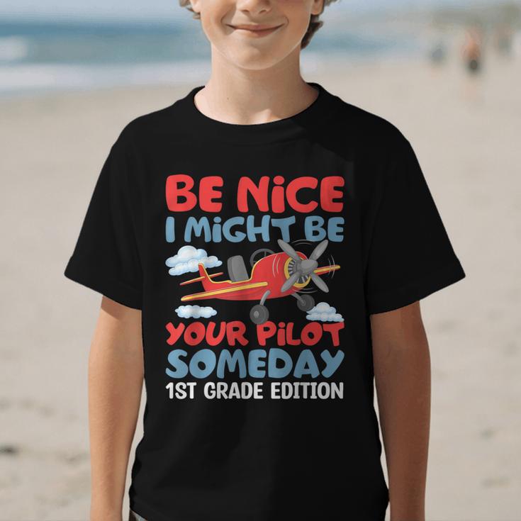 I Might Be Your Pilot First Day Back To School 1st Grade Graphic Kid T-Shirt