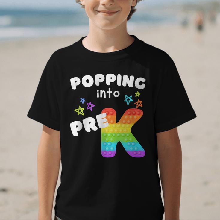Popping Into Pre K Kid's Back To School Pop It Fidget Toy Graphic Kid T-Shirt