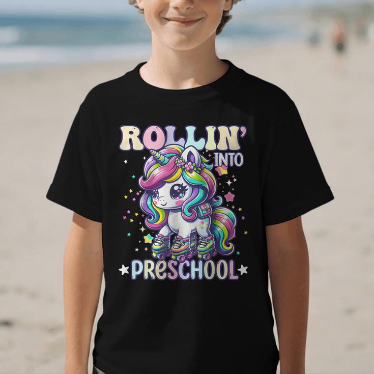 Preschool Back To School First Day Girls PreK Rollin Unicorn Graphic Kid T-Shirt Preschool Back To School First Day Girls PreK Rollin Unicorn Graphic Kid T-Shirt