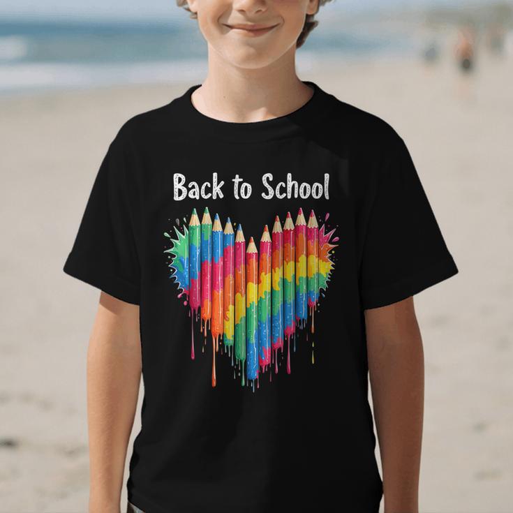 Rainbow Pencil Heart Back To School Creative Graphic Kid T-Shirt Rainbow Pencil Heart Back To School Creative Graphic Kid T-Shirt