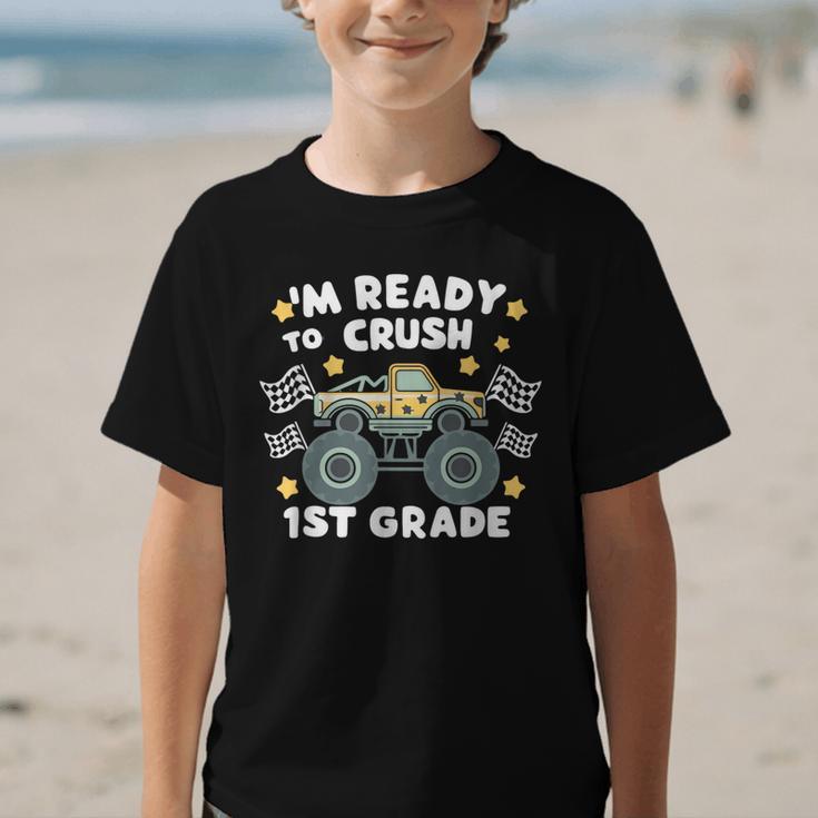 Im Ready To Crush 1st Grade Boy Monster Truck Back To School Graphic Kid T-Shirt Im Ready To Crush 1st Grade Boy Monster Truck Back To School Graphic Kid T-Shirt