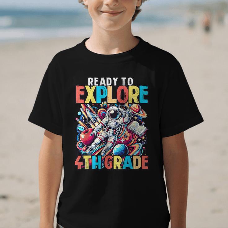Ready To Explore 4th Grade Boys Astronaut Back To School Graphic Kid T-Shirt