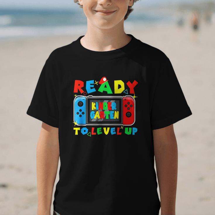 Retro Back To School Kindergarten Ready To Level Up Gamer Graphic Kid T-Shirt Retro Back To School Kindergarten Ready To Level Up Gamer Graphic Kid T-Shirt