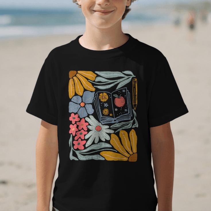 Retro Boho Flower Floral Back To School First Day Of School Graphic Kid T-Shirt Retro Boho Flower Floral Back To School First Day Of School Graphic Kid T-Shirt