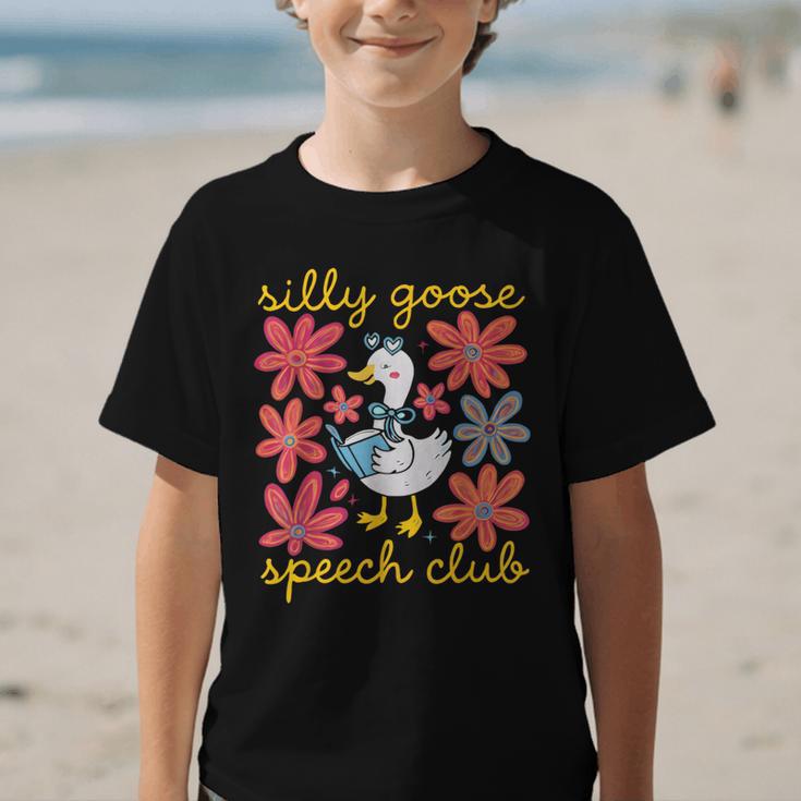 Retro Silly Goose Speech Therapy SLP Back To School Graphic Kid T-Shirt Retro Silly Goose Speech Therapy SLP Back To School Graphic Kid T-Shirt