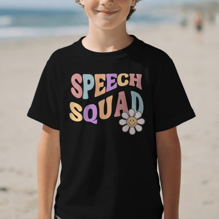 Retro Speech Squad Back To School Speech Therapist SLP Graphic Kid T-Shirt