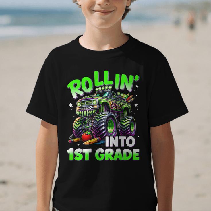Rollin' Into 1st Grade Monster Truck Back To School Boys Graphic Kid T-Shirt Rollin' Into 1st Grade Monster Truck Back To School Boys Graphic Kid T-Shirt