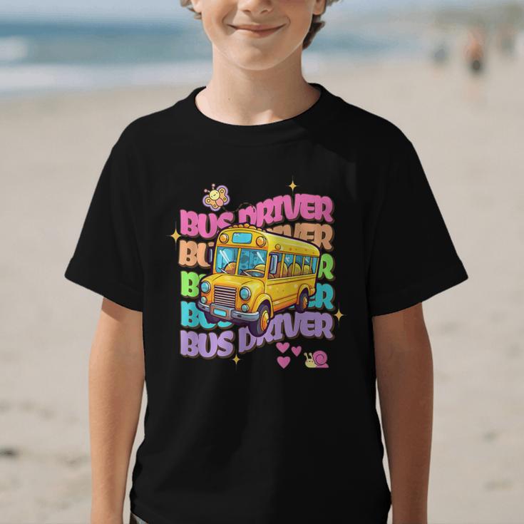 School Bus Driver Groovy Retro Back To School Graphic Kid T-Shirt School Bus Driver Groovy Retro Back To School Graphic Kid T-Shirt