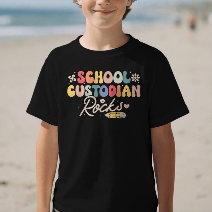 School Custodian Rocks Shirt Back To School Groovy Graphic Kid T-Shirt School Custodian Rocks Shirt Back To School Groovy Graphic Kid T-Shirt