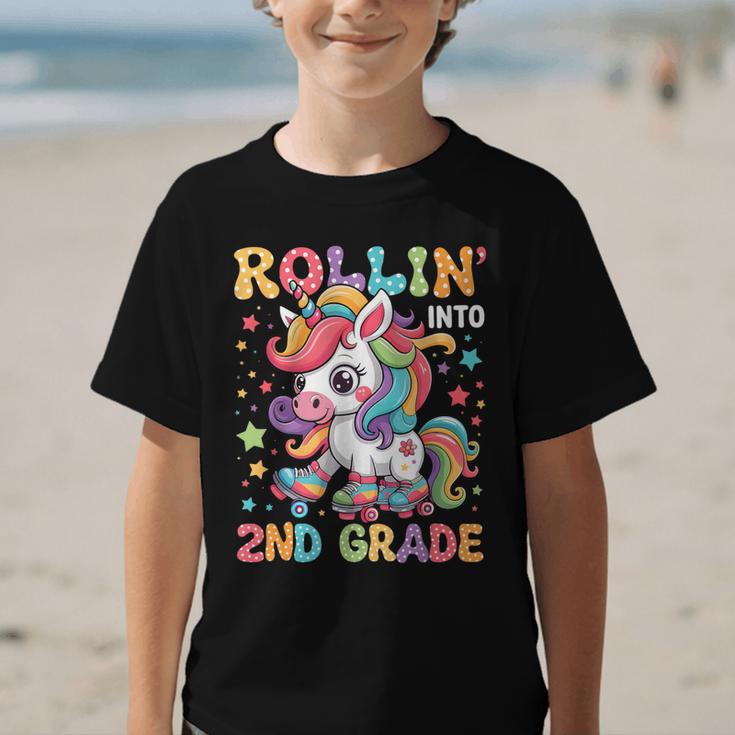 Second Grade Back To School First Day Girls Rollin Unicorn Graphic Kid T-Shirt Second Grade Back To School First Day Girls Rollin Unicorn Graphic Kid T-Shirt