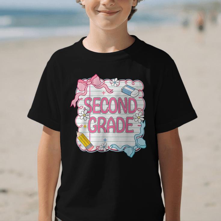 Second Grade Girls Kids Back To School Girls Coquette Bows Graphic Kid T-Shirt Second Grade Girls Kids Back To School Girls Coquette Bows Graphic Kid T-Shirt