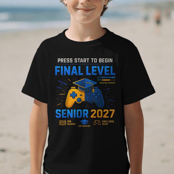 Senior Class Of 2027 Back To School Gamer Senior 2027 Graphic Kid T-Shirt Senior Class Of 2027 Back To School Gamer Senior 2027 Graphic Kid T-Shirt