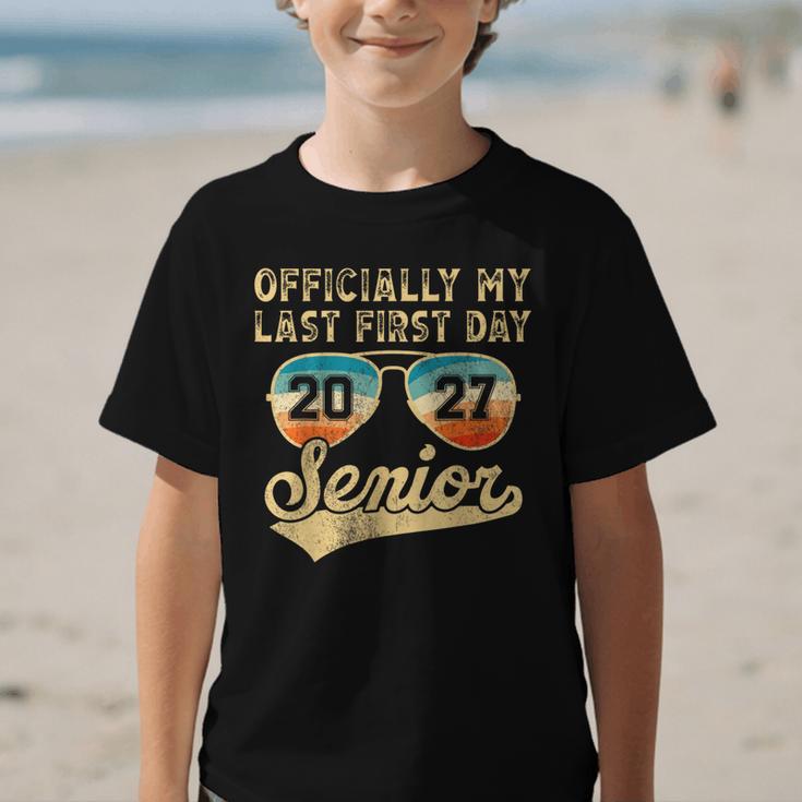 Senior Class Of 2027 Back To School Last First Day Of School Graphic Kid T-Shirt Senior Class Of 2027 Back To School Last First Day Of School Graphic Kid T-Shirt