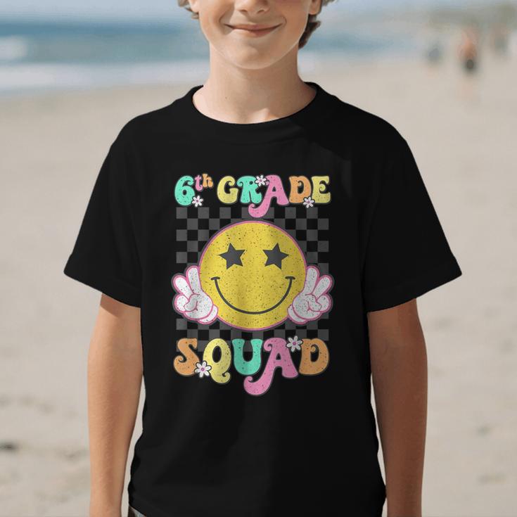 Sixth Grade Squad Smile Retro Back To School 6th Grade Graphic Kid T-Shirt