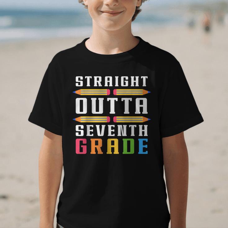 Straight Outta Seventh Grade Graduation Fun Back To School Graphic Kid T-Shirt