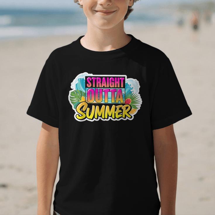 Straight Outta Summer Back To School First Day Fall Autumn Graphic Kid T-Shirt