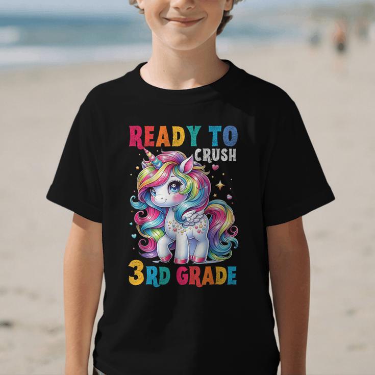 Student Unicorn Ready Back To School Crush 3rd Grade Girls Graphic Kid T-Shirt Student Unicorn Ready Back To School Crush 3rd Grade Girls Graphic Kid T-Shirt